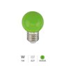 Bombilla LED esférica 1W E27 Verde