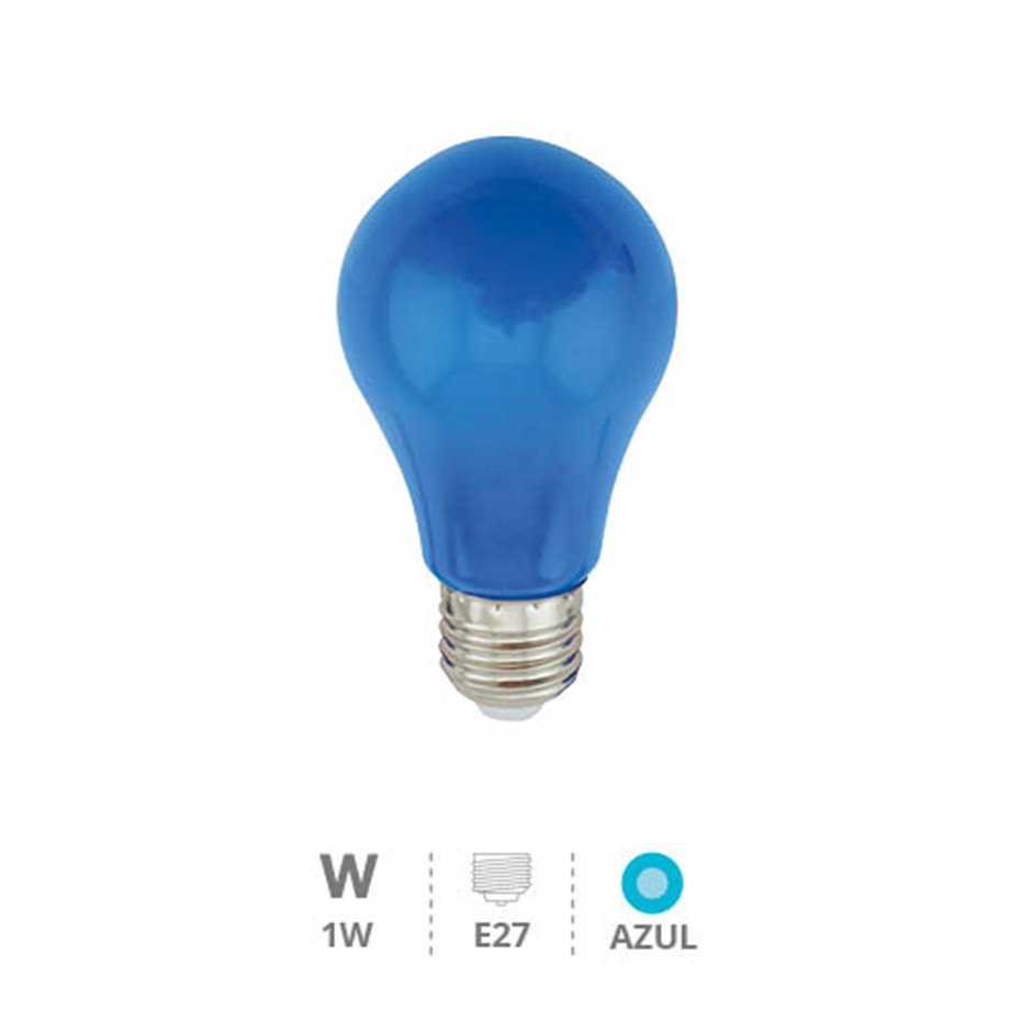 Bombilla LED estándar 1W E27 Azul